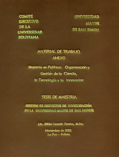 <p>Anexo A de 134 páginas que acompaña a la tesis de maestría titulado: «Resumen de proyectos de investigación e indicadores de I-D: Institutos de la Universidad Mayor de san Andrés durante las gestiones desde 1996 hasta 1999». El texto es la sistematización de información institucional.&nbsp;</p>